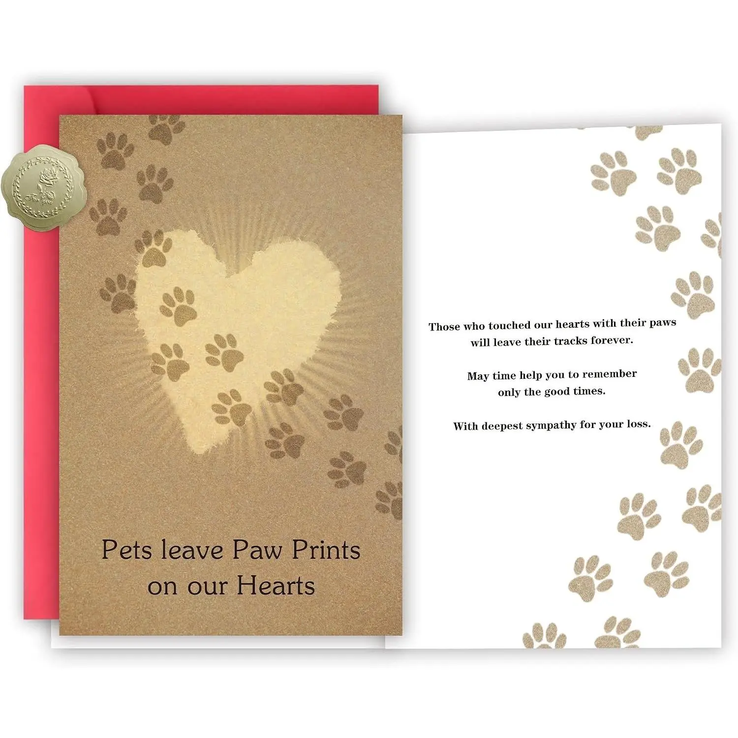 Pet Loss Sympathy Card for Dog or Cat, Pet Memorial Gift, Sympathy Gift for Loss of Dog or Cat, Condolence Card for Dog LoversGift