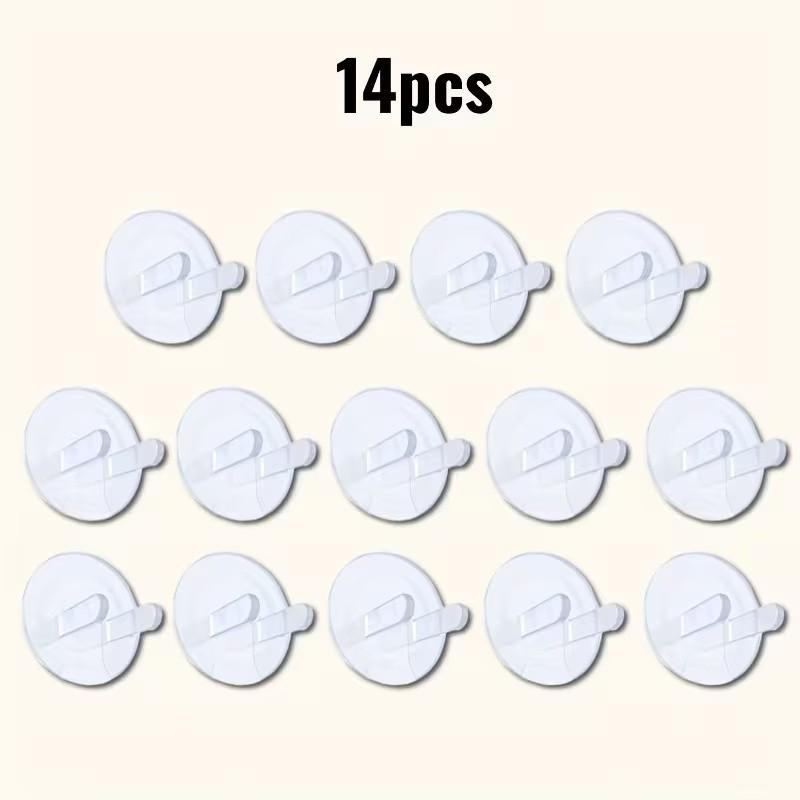 14 Transparent Socket Protector Covers, Ideal for Home and Office, Portable, Multiple and Universal Dustproof Design, Essential Electrical Protection