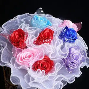 Flower Wrapping Net (1 Set), Artificial Pearl Decor Flower Wrapping Net, Decorative Flower Wrapping Net for Wedding Party