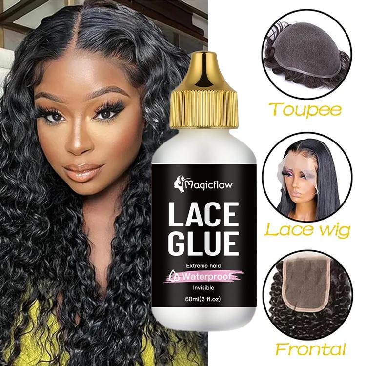 60ml/2fl.oz Waterproof Wig Lace Glue - Strong Hold, Invisible, Quick Dry & Easy Removal - No Odor Adhesive for All Wigs, Hair Lace Glue, for Human Hair Extensions