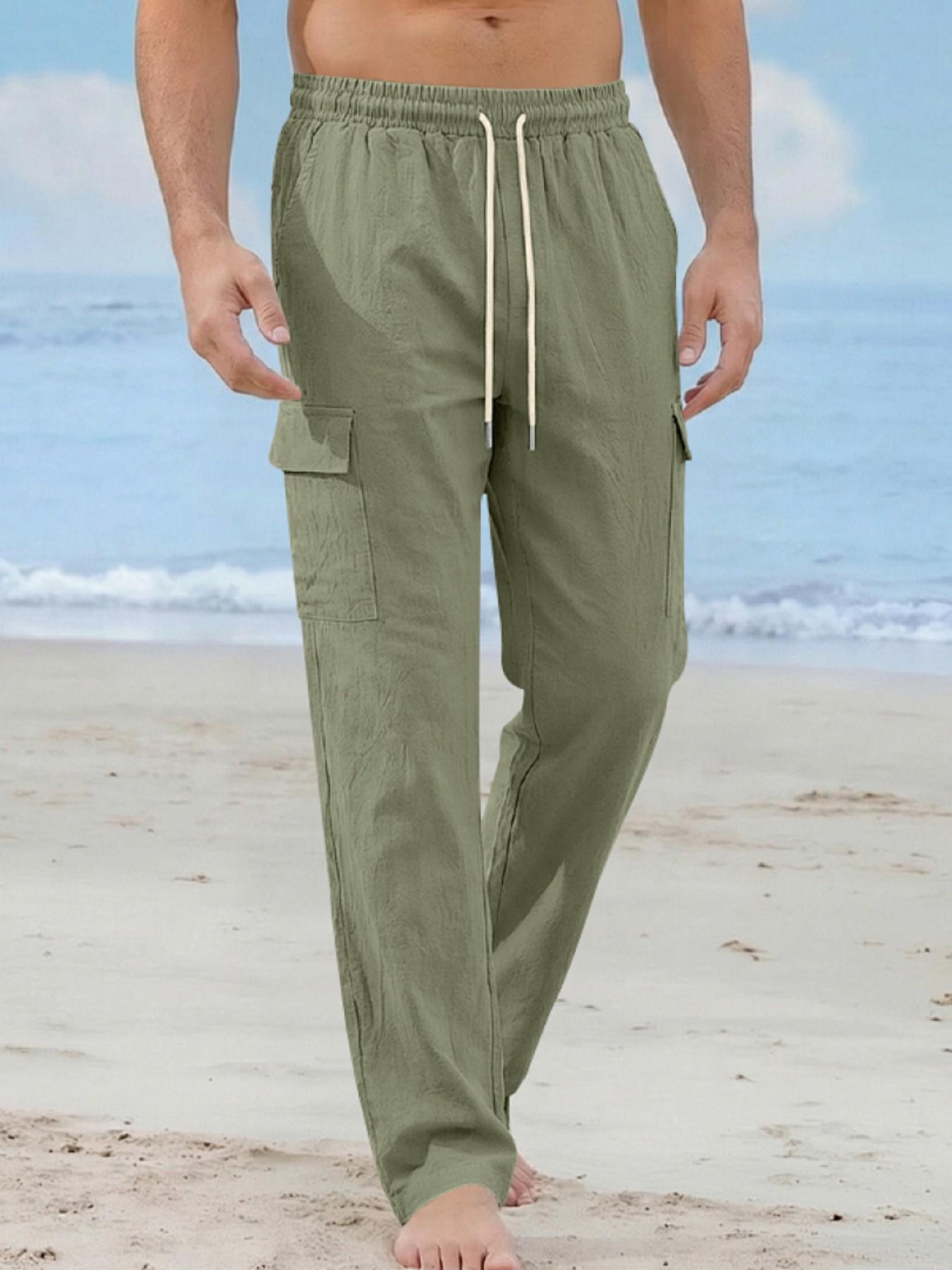 Men's Loose Linen Pants, Simple Luxurious Outdoor Workwear, Sporty Casual Long Pants, New American Style, Comfortable and Stylish