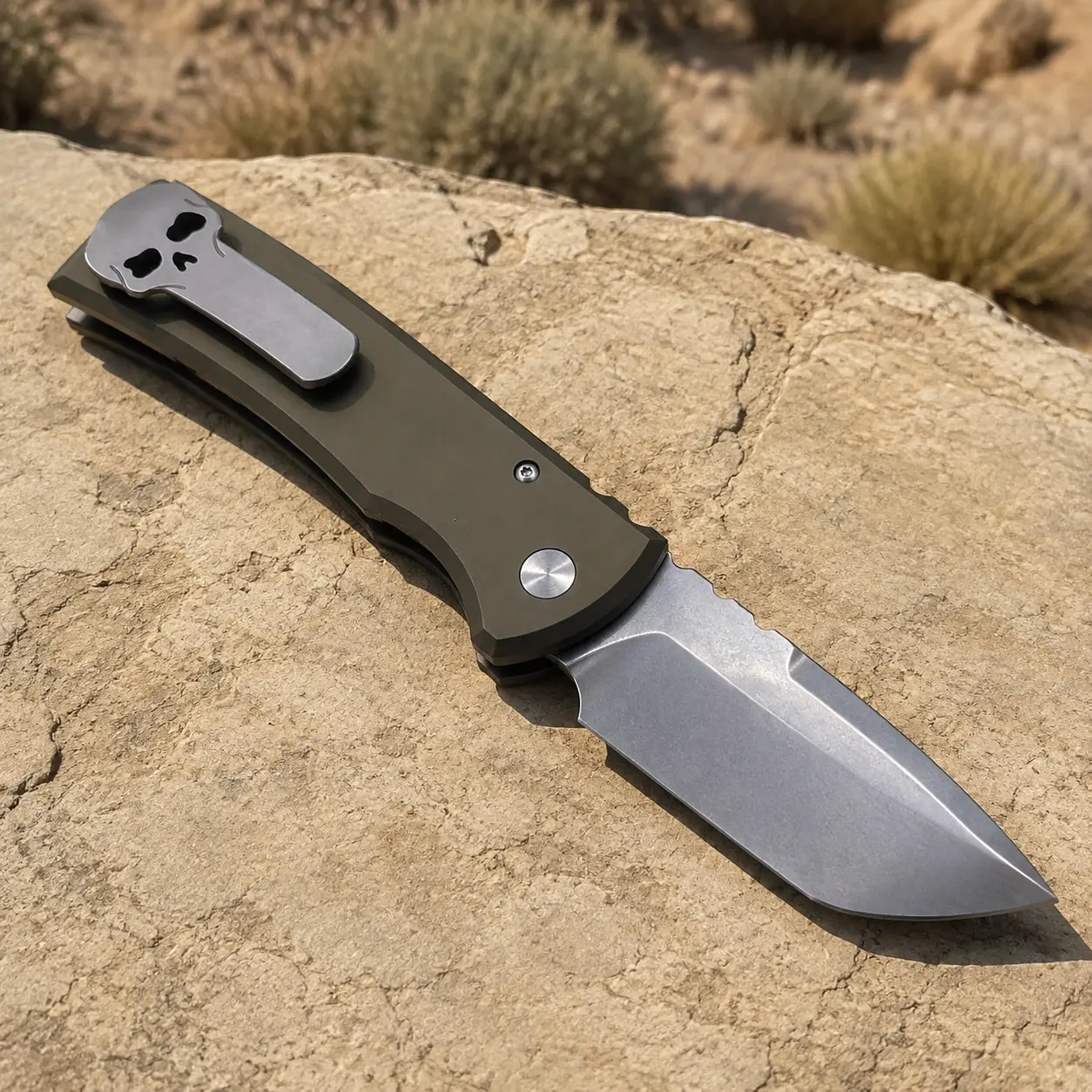 Compact S35VN Steel Drop Point Wilderness Knife, Lightweight Aluminum Button Lock, Durable Portable Outdoor Tool, Camping Blade, Outdoor Survival Aid for Camping, Hiking