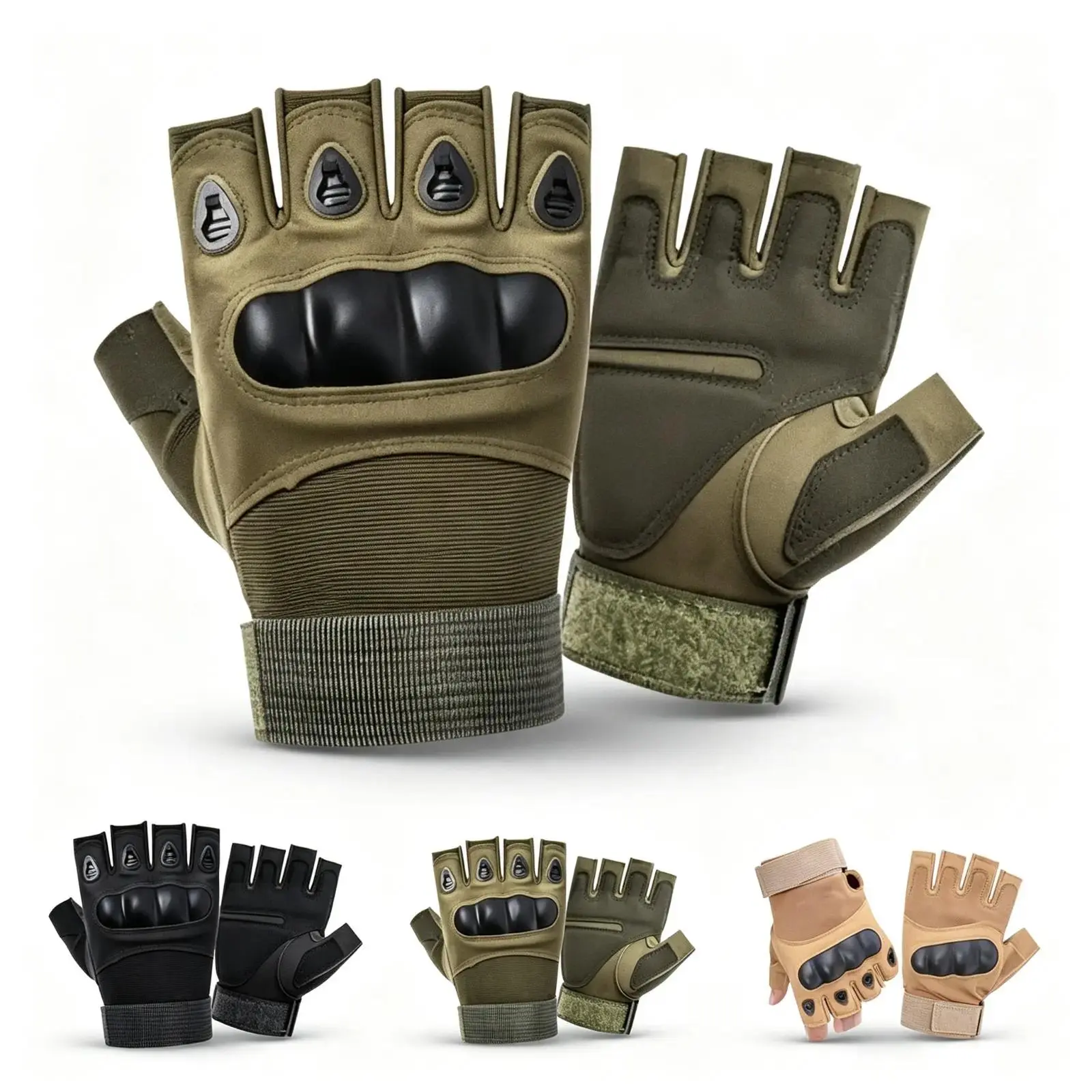 Tactical Gloves Half Finger Men's Outdoor Fitness Cycling Sports Non-slip and Wear-resistant Mountaineering Training Leaky Finger Gloves