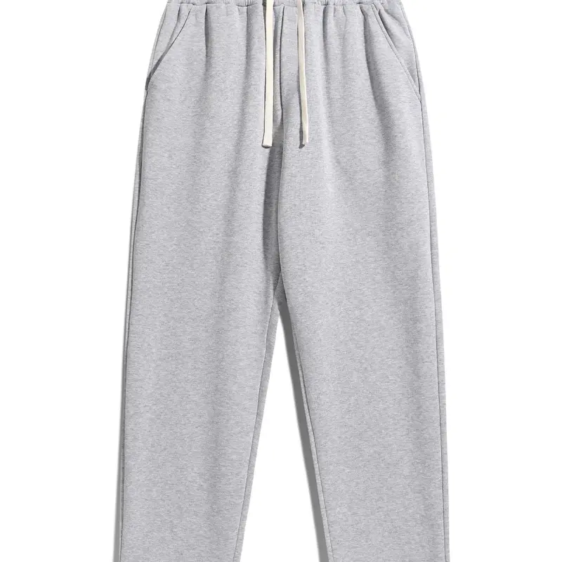Men's Regular Fit Solid Adjustable Drawstring Waist Sweatpants, Casual Pocket Design Pants for Fall & Winter, Men's Trousers for Daily Wear, Everyday Sweatpants