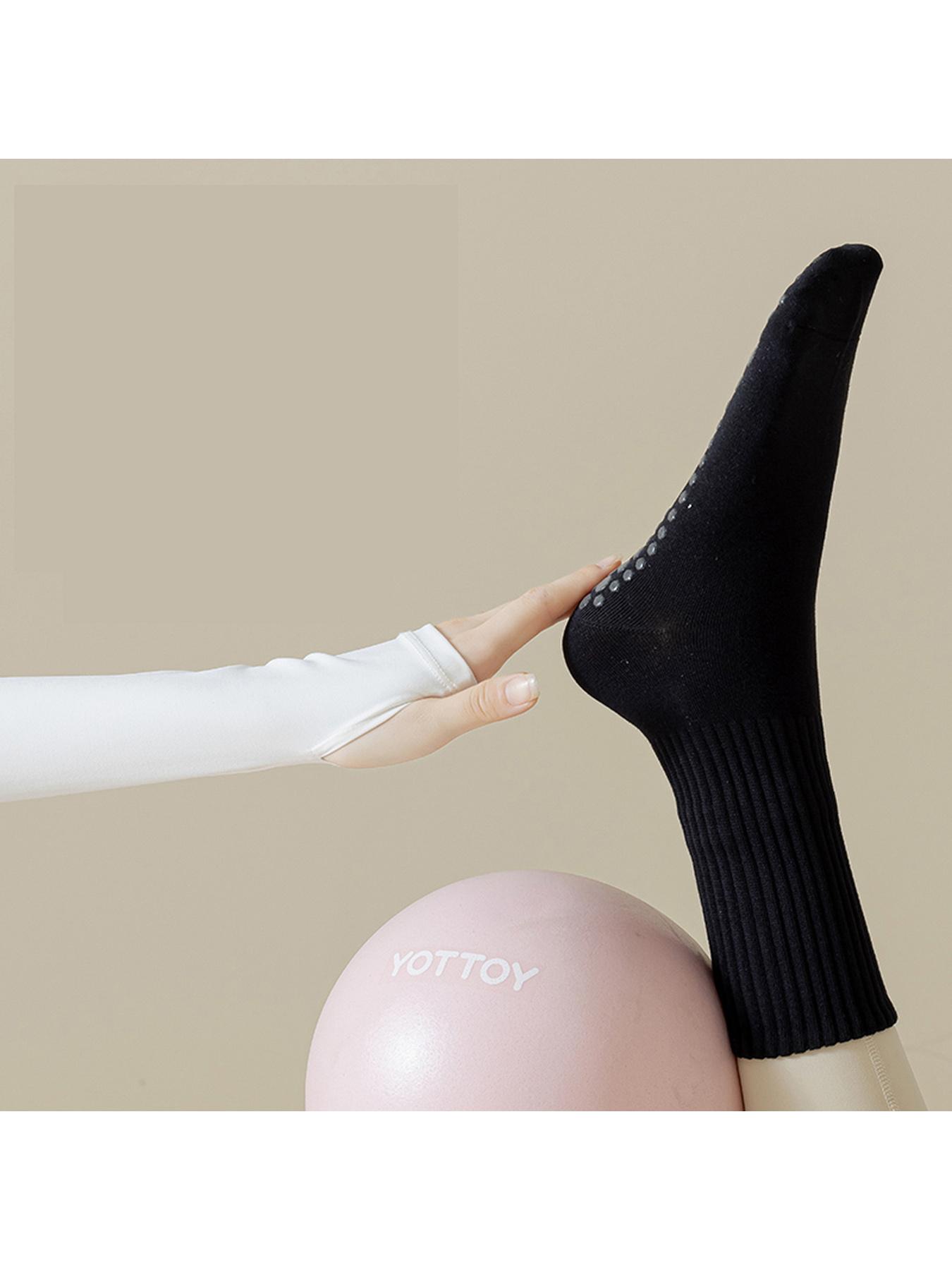6pairs Women's casual yoga tube socks with silicone anti slip Pilates socks at the bottom, high-end sense, solid color, extended stacking socks, Slouch Socks, Sports Fit Socks, Athletic Socks, Sock Packs