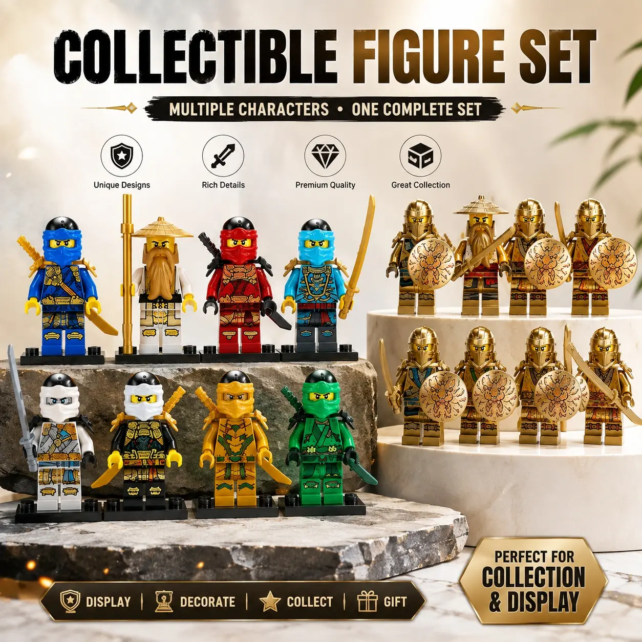 16PCS Collectible Figure Set, Decorative Desktop Figurines, Complete Character Collection for Home Decor, Office Desk Display & Holiday Decoration