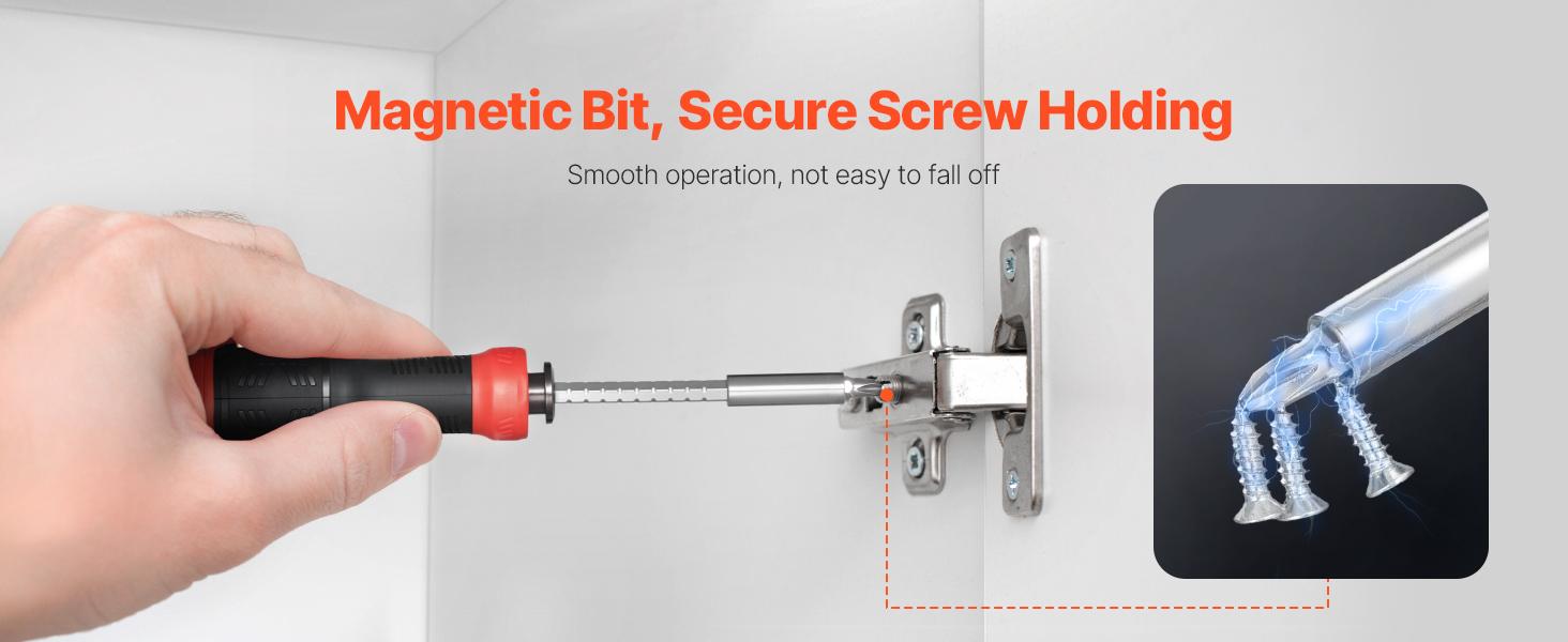 VEVOR Screwdriver Set, 13 in 1 Magnetic Multi Bit Mini Nut Driver Set, Phillips, Flat Head, Torx, Square Bits for Men, Manual Precision Repair Tool Kit for Sockets, Furniture, Home Appliances, Cars