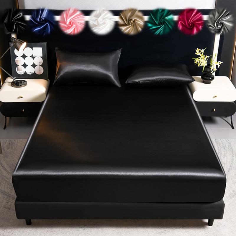 2/3Pcs Silky Satin Bed Sheet Set, Satin Bed Sheets, Dustproof Mattress Protector, Soft and Comfortable Fitted Sheet, Skin-Friendly & Breathable, Smooth Mattress Cover, Silk-Like Bedding for Bedroom/Dorm/Hotel, Multiple Sizes Available 2/3Pcs Silky Satin Bed Sheet Set, Satin Bed Sheets, Dustproof Mattress Protector, Soft and Comfortable Fitted Sheet, Skin-Friendly & Breathable, Smooth Mattress Cover, Silk-Like Bedding for Bedroom/Dorm/Hotel, Multiple Sizes Available