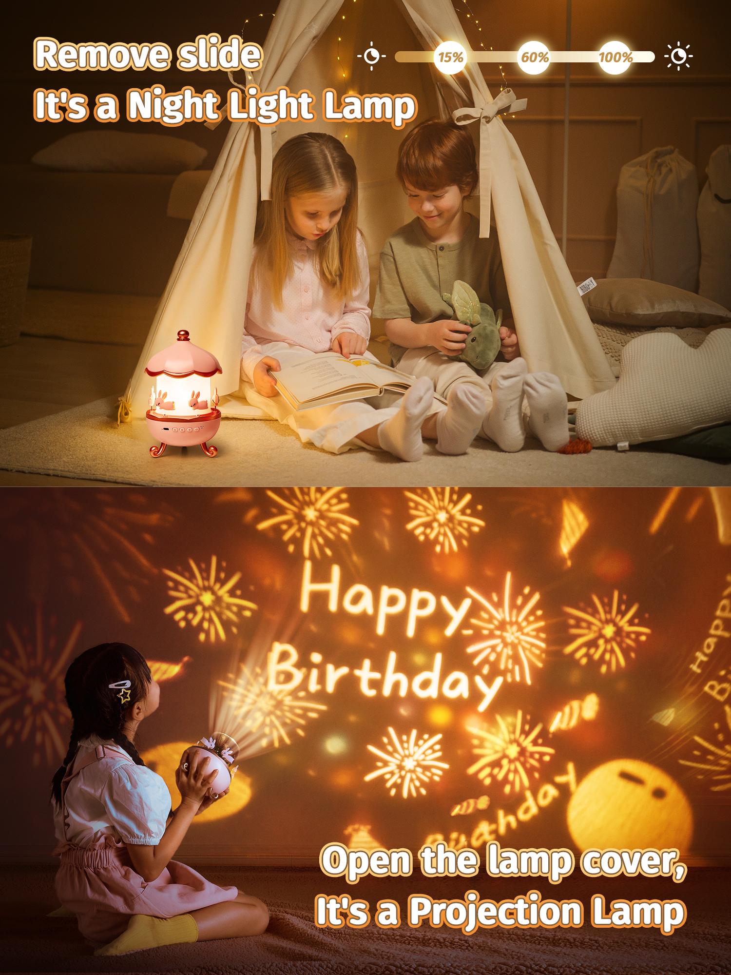 Onefire Kids Night Light, 15 Films+15 White Noises Baby Night Light Projector, Remote Control，Baby Projector Light for Kids，Baby Girl Gift，Baby Boy Gift，Birthday/Christmas Gifts for Girls Toys for Girls，Ages 1-10 [Energy Class F]