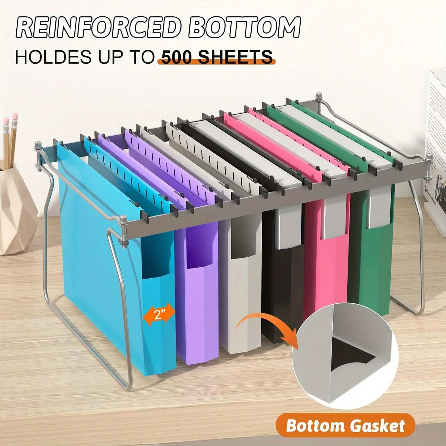 6pcs Extra Large Capacity Folders, Drawer Hanging Folders, Letter Size, Multi-Functional Office File Organizer, Essential for File Organization, Office and School Supplies, Folder Organizer for Desk