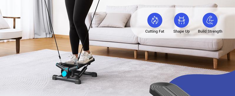 MERACH Steppers for Exercise, Stair Stepper with Resisitance Bands Mini Stepper with 330LBS Loading Capacity