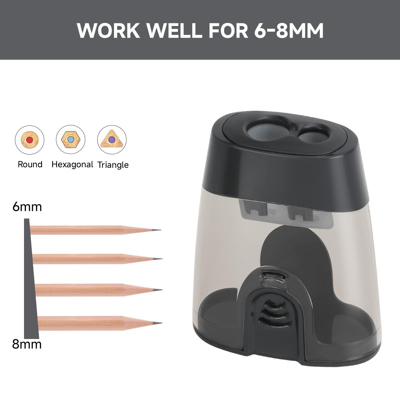 2pcs Sharpener with Storage Box, for 6-12mm, 2 Dual-Hole Sharpener, Portable Multi-functional Sharpener, Stationery Supplies