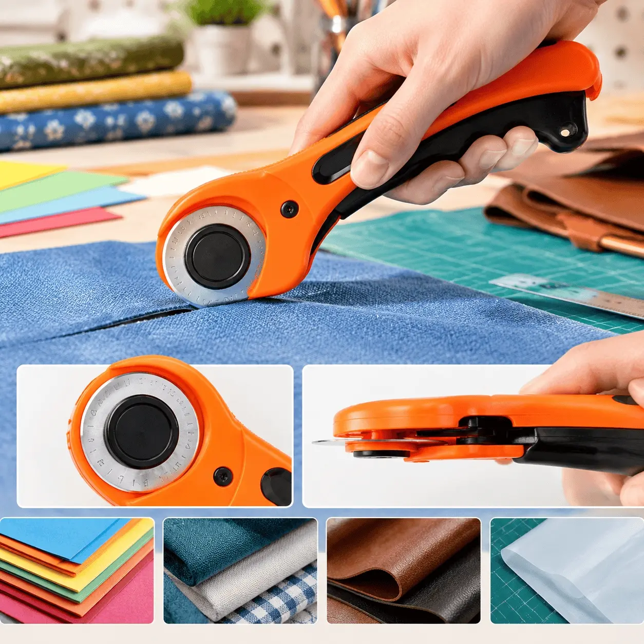 6-Piece Set Magnetic Plastic Cutting Tool, Multi-functional Handheld Roller Cutter Set, Suitable for Home Art Creation and Festival Decoration