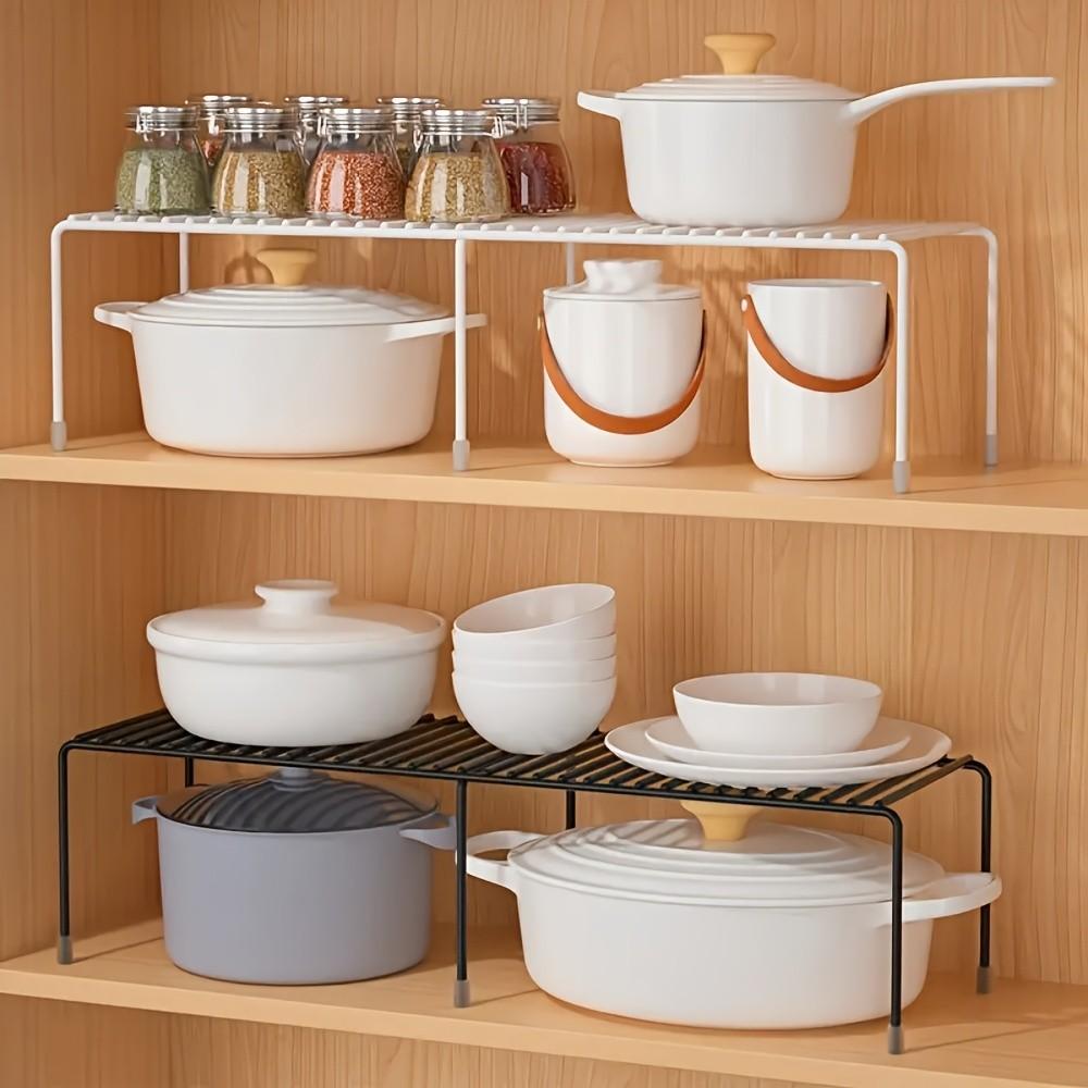 Expandable Metal Storage Rack for Kitchen Counter & Cabinet, Non-Slip Multi-Functional Organizer for Spices, Cookware and More, Sturdy Construction, Ideal Mother’s Day Gift