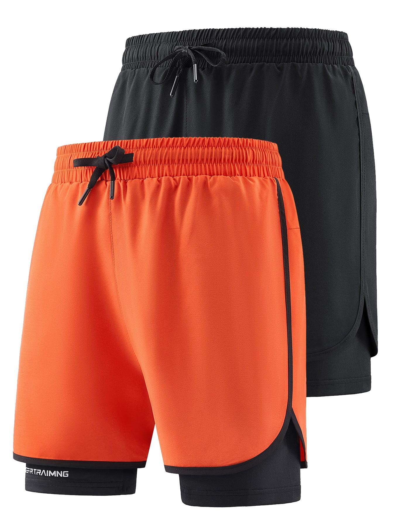 Men's Sporty Loose-Fitting Shorts, Summer New Design, Ideal for Fitness and Marathon Training, Dual-Layer Lining, Pocketed, Elastic Waist