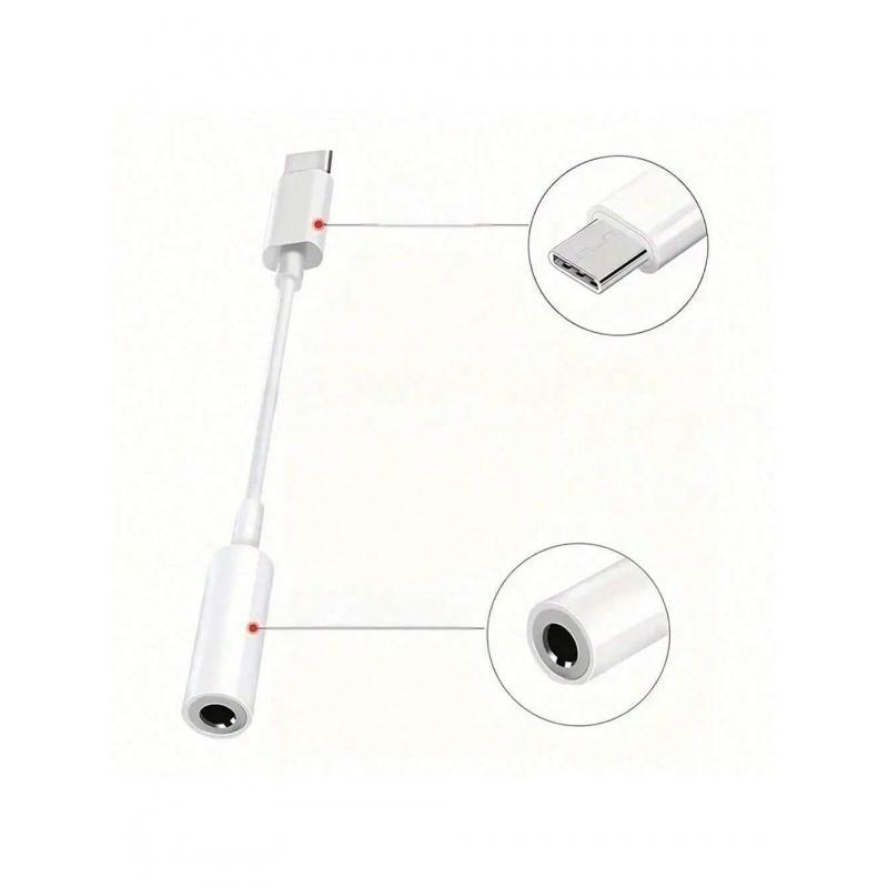 Essential for Music Lovers: Type-C to 3.5mm Decoding Audio Adapter, USB C Compatible, Compatible with Samsung S20/S21/S22/Redmi Note 14 Pro