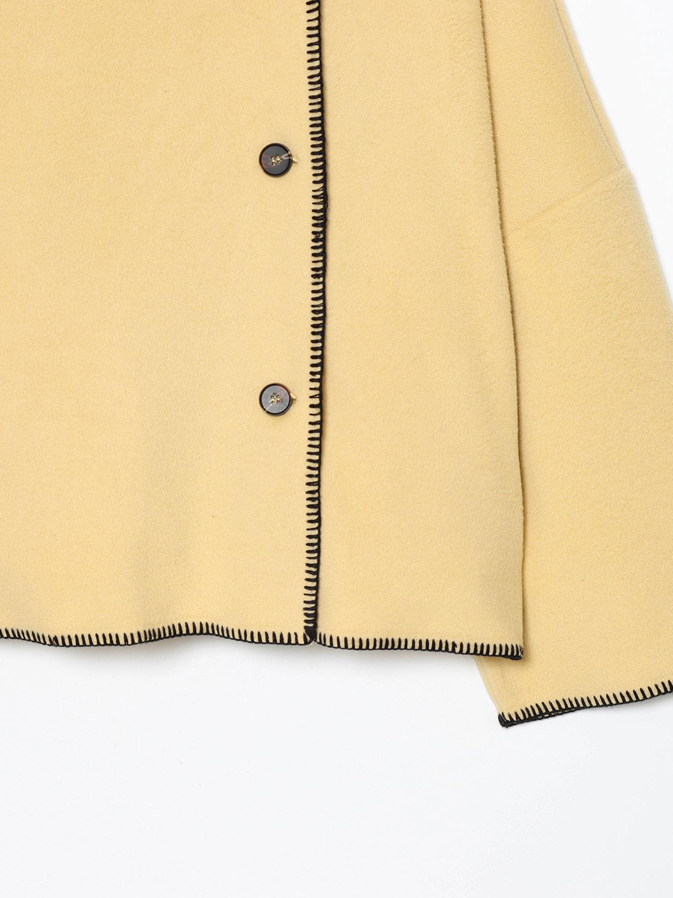 Women's Solid Button - Up Jacket Coats Yellow & Gray High Neck Spring & Fall Oversized Sleeves Casual Chic & Unique Outerwear Women's Fashion Piece Ladies Clothes for Daily Wear