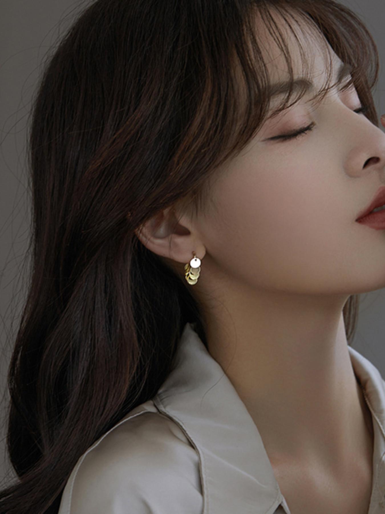 Elegant Round Stud Earrings, Chic Fringe Design, Perfect for Ladies' Daily Wear, Parties, Gifts, Trendy European Style Jewelry