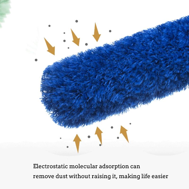 Cobweb Duster with Extension Pole, Washable Cleaning Duster Kit with 2 Heads, Telescoping Pole for Ceiling Fan, Corner Brush Included