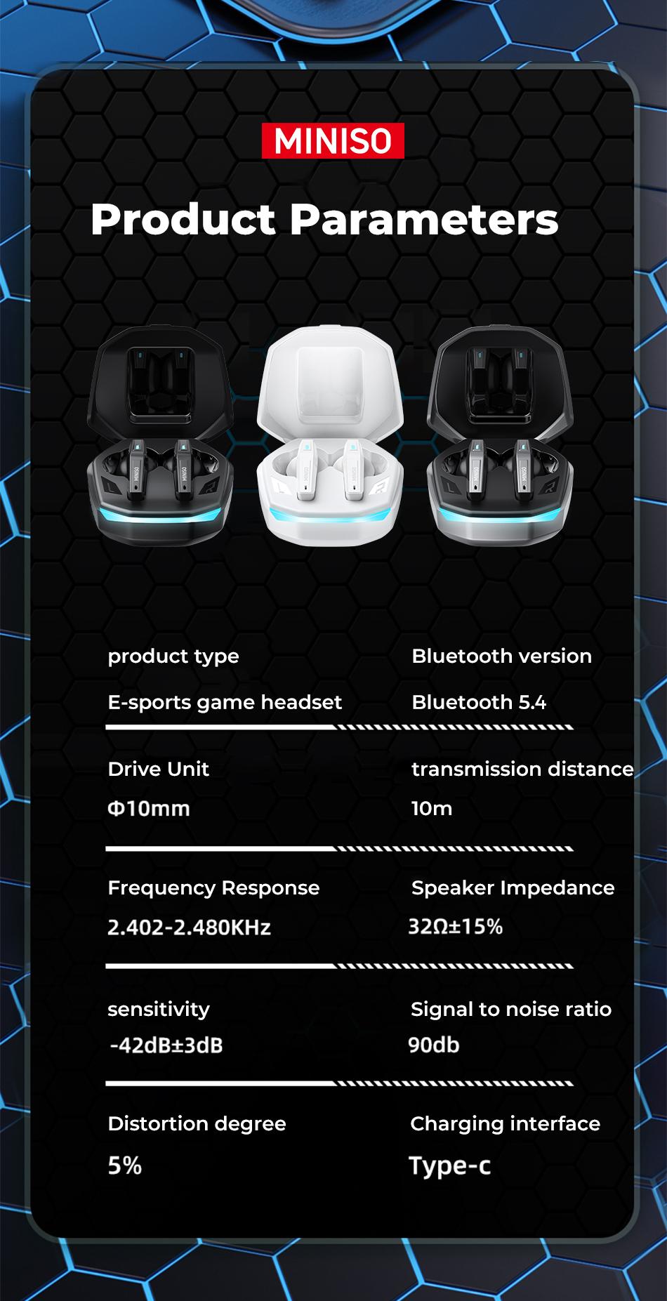 MINISO GM2Pro Earbuds In Ear TWS Wireless Bluetooth Earphones Game And Music Duel Mode