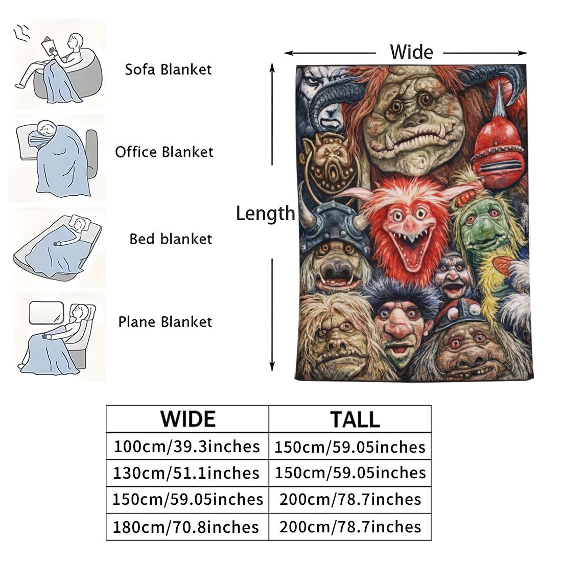 Labyrinth Movie Pattern Blanket, Soft Knitted Fabric Multi-Size Warm Blanket, Home Decor, Comfortable Fashion Design, All Seasons Use, Cozy Throw Blanket