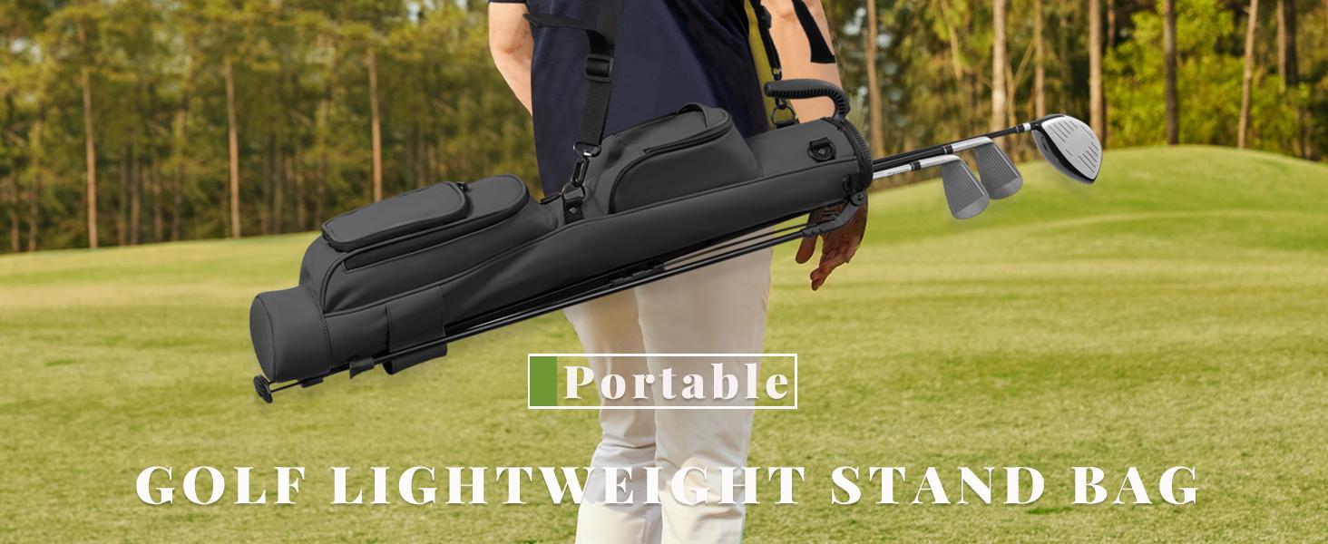 UNIHIMAL Small Par 3 Golf Bag Lightweight Synthetic Leather —Easy to Carry and Durable Pitch n Putt Golf Bag for Men & Women, Waterproof Design UNIHIMAL Small Par 3 Golf Bag Lightweight Synthetic Leather —Easy to Carry and Durable Pitch n Putt Golf Bag for Men & Women, Waterproof Design