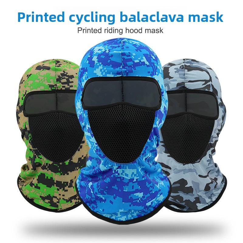 Ice silk printed hat, outdoor cycling hood, face mask, breathable liner, bicycle mask, hood hat
