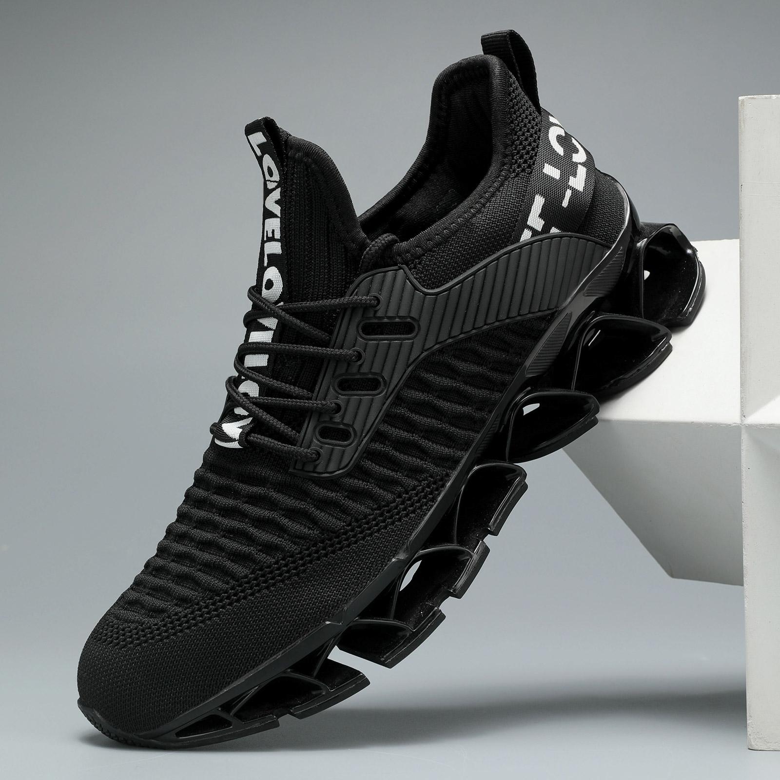 Men's Letter Design Summer Running Shoes，2024 Casual Sneakers，Sporty Hollow Out Design Lightweight Breathable Shoes，Lace Up Shoes for Daily Wear