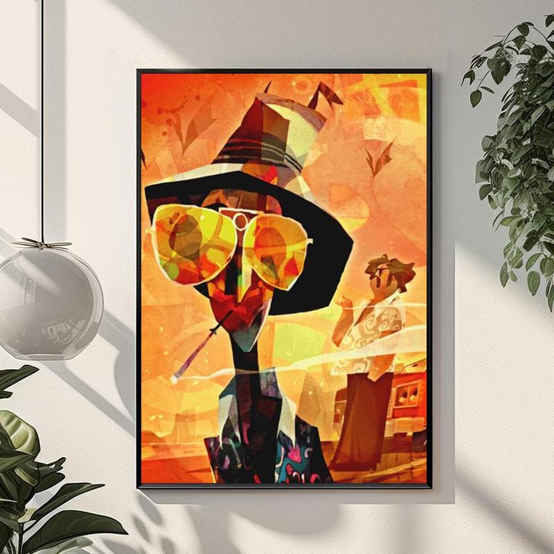 Fear Loathing Las Vegas Poster Waterproof HD Wall Sticker | Self-Adhesive Decorative Art Poster | Fade-Resistant Scratch-Proof for Long-Term Use | Easy to Apply and Clean | for Home Office Bedroom Living Room Kitchen Decor | Gift Idea