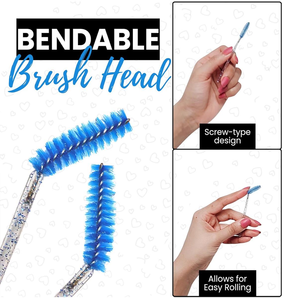 Disposable Eyelash Brush with Storage Container, Bendable Eyebrow Spoolies, Lash Brush for Lash Extensions, Eyebrow Spoolie, Castor Oil Brushes, Makeup, Eyebrow Makeup Tool, Cosmetic