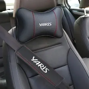 PU Leather Car Headrest Rest Cushion, Neck Pillow Seat Cover, Seat Belt Shoulder Pads, Toyota Yaris Gr 86 Supra Car Accessories