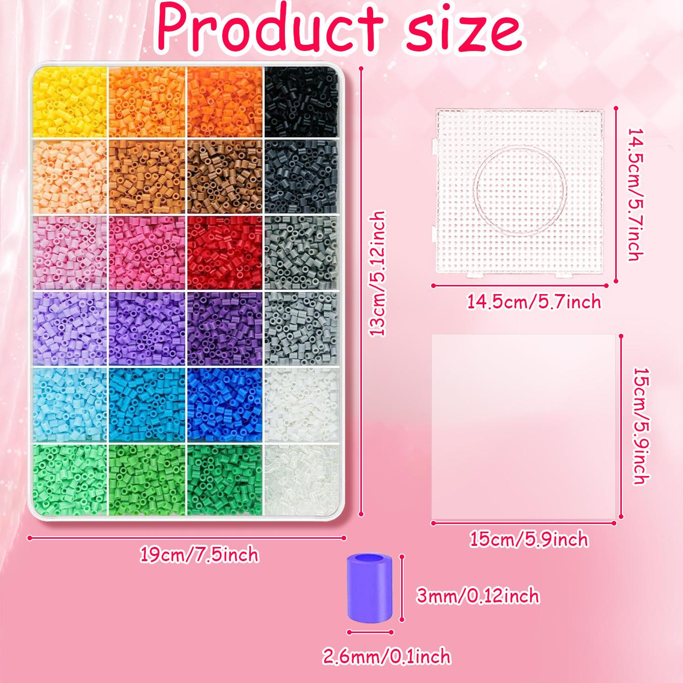 Fuse Beads Kit(including iron) , 3D Pixel Puzzle Melting Beads Set with Pegboards, Ironing Paper, Tweezers & DIY Accessories, Home School Arts & Crafts Kit for Girls, DIY Jewelry Accessories,Teacher appreciation gifts,Graduation party gifts