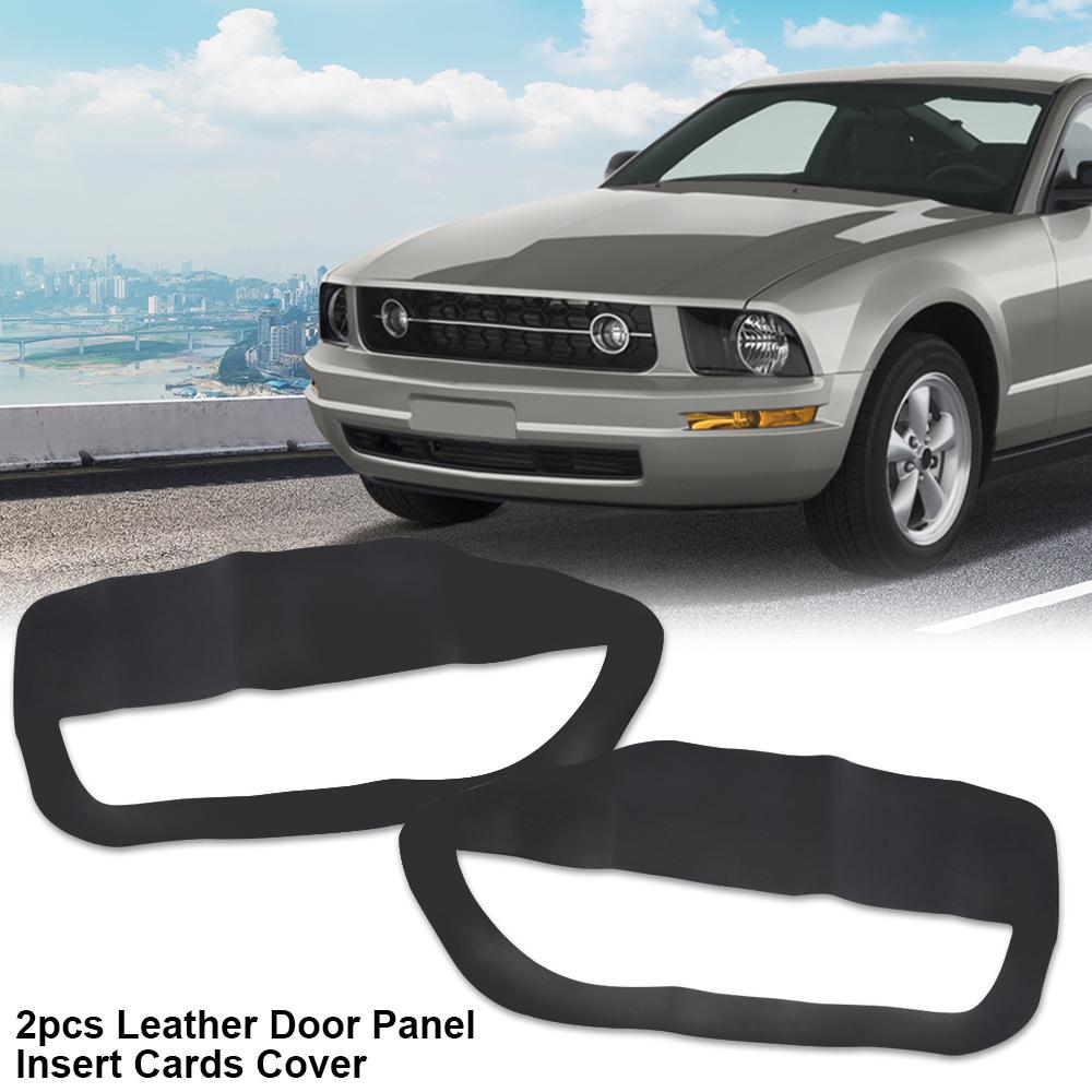 G-PLUS- Leather Door Panel Insert Card Cover Sticker Kit Black Fit For Ford Mustang 2005-2009