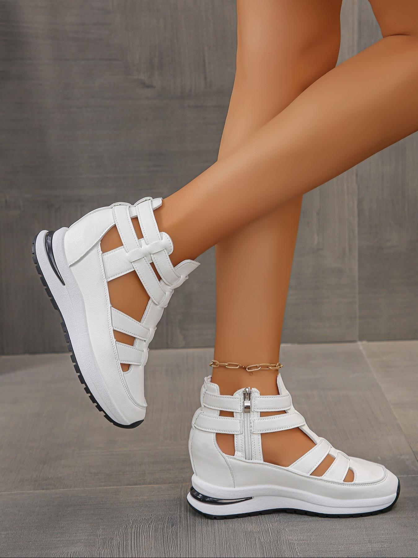 Fashionable Solid Color Platform Sandals, Casual Comfortable Sandals for Summer, Female All-match Round Toe Sandals for Daily Wear, Walking Shoes, Ankle Strap Sandal
