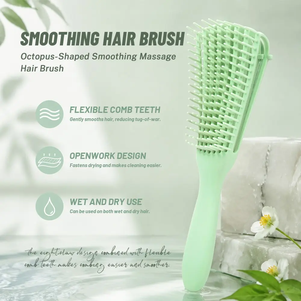 Octopus Massage Comb, Elastic Teeth Design, Quick-Dry, Wet/dry Use, Hair Not Pulling, Home & Salon Use, Unisex, All Hair Types