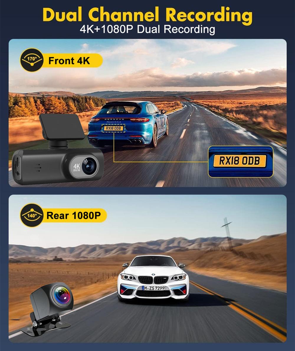 🔥4K Dual Cam! GPS+APP | No Accident Disputes🚗🚗 (WithOut Card)Non-rechargeable, must be used while plugged in.