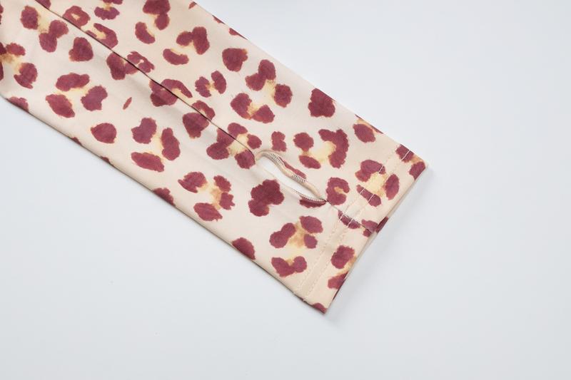 Sexy Leopard Print Sports Suit Women's 2025 Spring  New Long Sleeve Zipper Hoodie Crop Top & Long Wide-Leg Pants 2 Pieces Set Casual Party Club Elegant Wear Girls Clothes