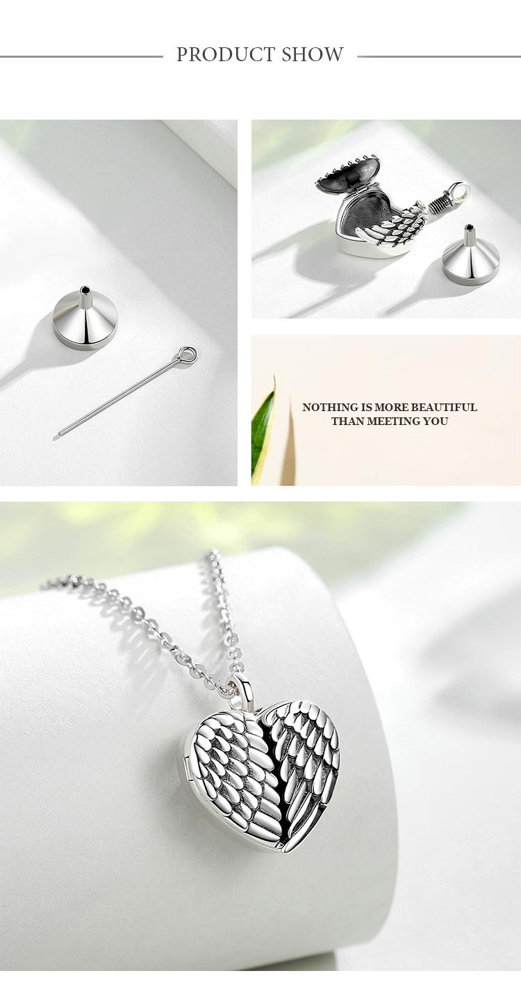 S925 Sterling Silver Locket Cremation Necklace with Angel Wings, Ashes Keepsake Pendant, Customize Photo Urn Jewelry, Memorial Gift for Loss S925 Sterling Silver Locket Cremation Necklace with Angel Wings, Ashes Keepsake Pendant, Customize Photo Urn Jewelry, Memorial Gift for Loss