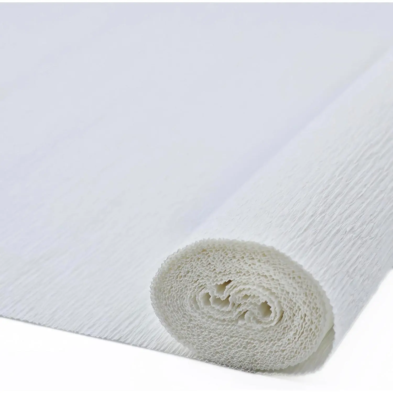 Heavy Weight White Crepe Paper - 130g, 17in x 8ft, 300% High Stretch, Stiff-Resistant, Long-Lasting Shaping, Modern Office Stationery for Arts, Crafts, Gift Wrapping Supplies