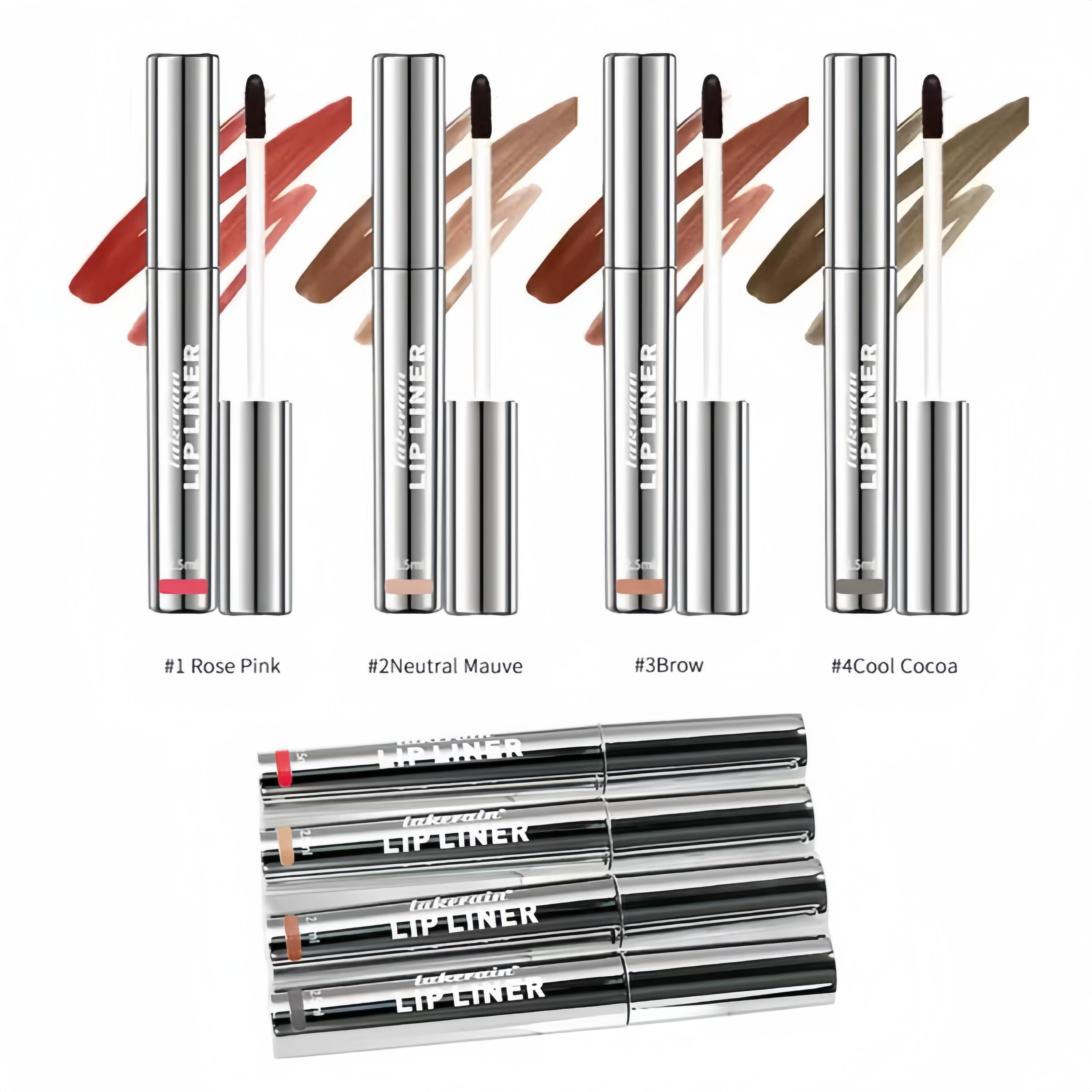 4Pcs Peel off Lip Liner Stain, Lip Gloss Lip Tint Set, Peel Off Nude Lipliner Makeup Velvet Matte Tattoo Peel Off Lip Liner Set Long-Lasting Waterproof Transfer-proof Brightening