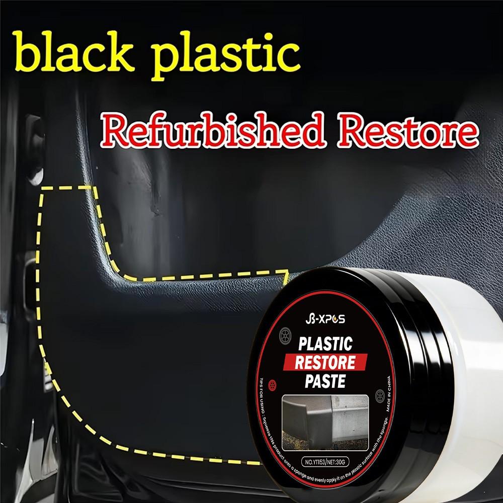 Car Plastic & Leather Restorer, Auto Plastic Rubber Exterior Repair, Restoration Wax for Shine, Seal & Brighten Vehicle Surfaces