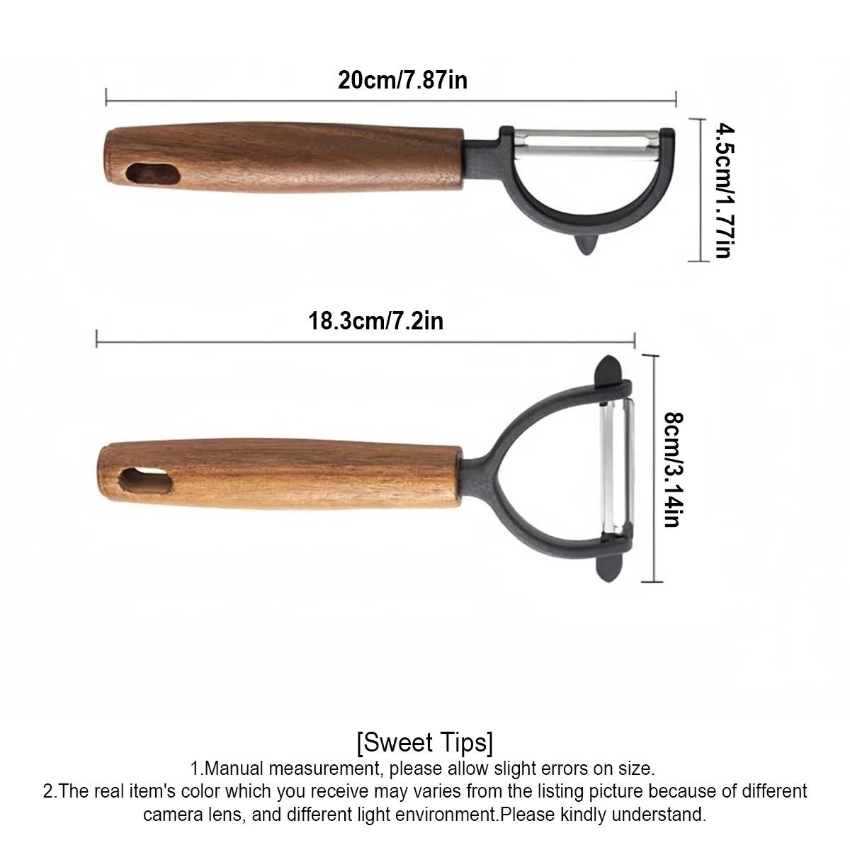 1/2 Pcs Premium Y/p Type Stainless Steel Multifunctional Peeler, Acacia Wood Handle, Ultra Sharp Blade, Ideal for Vegetables, Potatoes, Apples