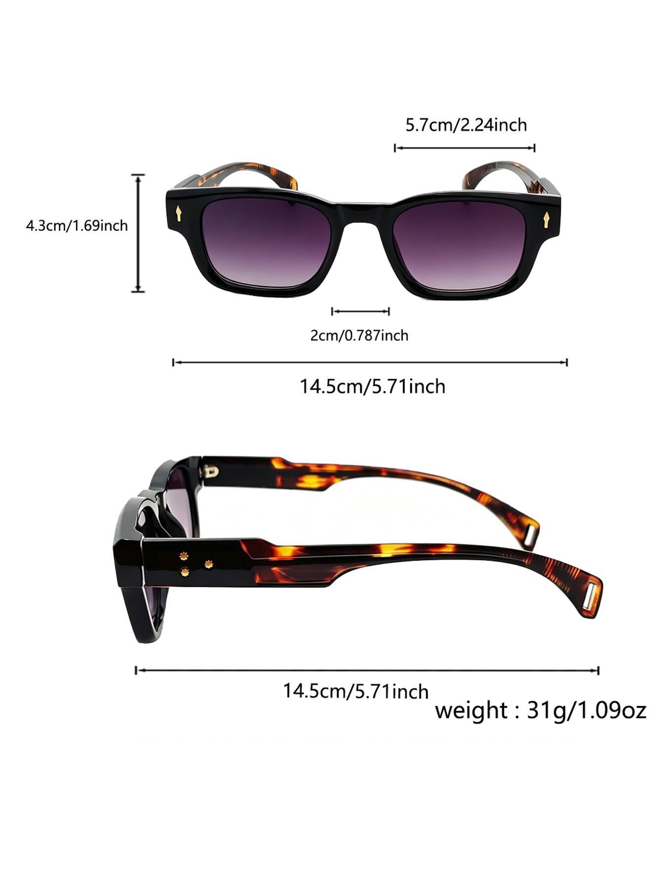 Catreside Classic Square Frame Sunglasses Tr Material, Anti-Blue Light, Unisex, Suitable for Beach, Cycling, Music Festivals, Parties