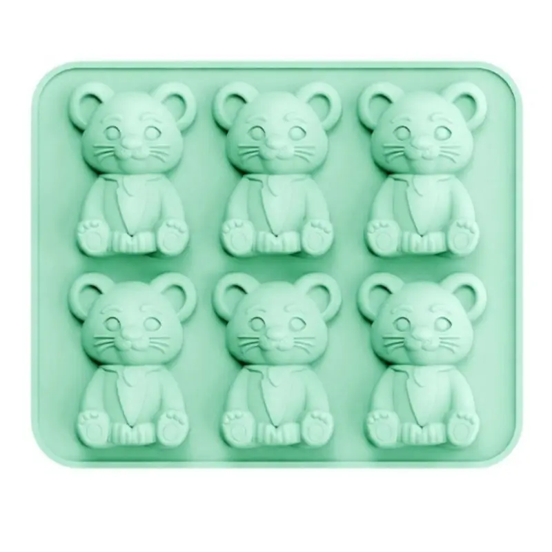 Creative Six-Piece Silicone Mold, Mickey Mouse 6.8 Inch Baking Mold, Non-Stick, Easy to Remove and Clean, Ideal for Parties and Business Use