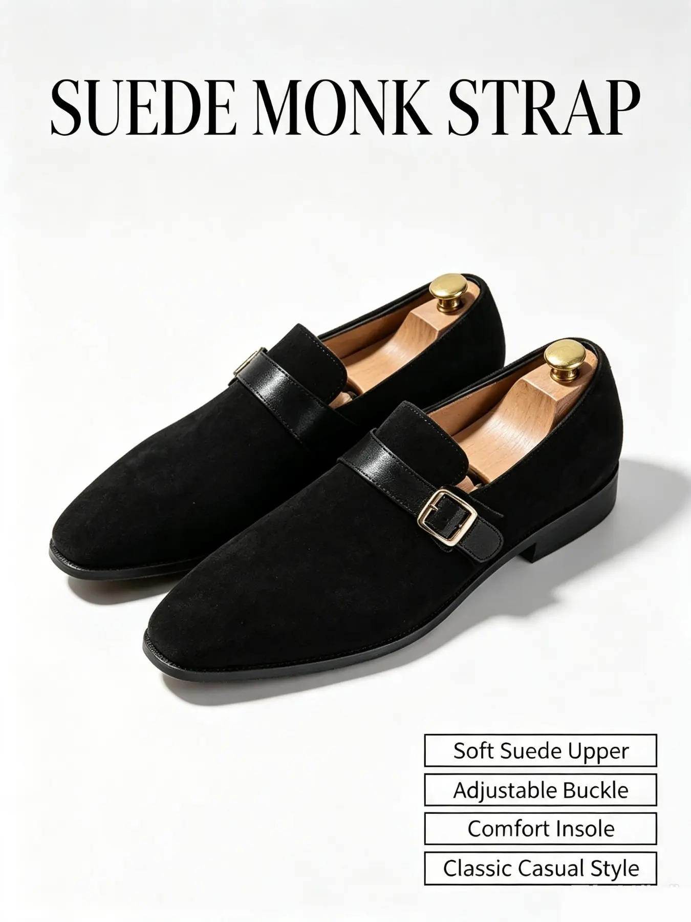 Men's Solid Color Buckle Decor Fashionable Loafers, Comfortable Breathable Slip-on Footwear Flat Shoes for Daily Wear, Fashion Shoes for Party, Daily Clothing Decor, Boy, Footwear, Casual Fall Shoes