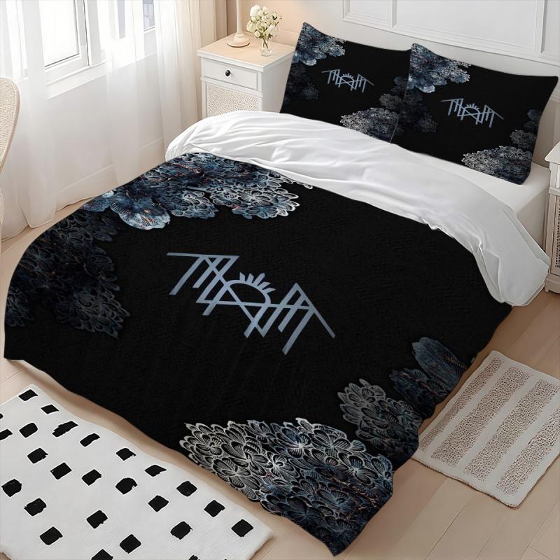 3Pcs Sleep Token unique logo Themed Patterned Breathable 100 Polyester Bedding Set, Elegant Design, Thoughtful Christmas Gift, Suits Bedroom, Guest Room & Dorm, 1 Duvet Cover 2 Pillowcases (No Insert)