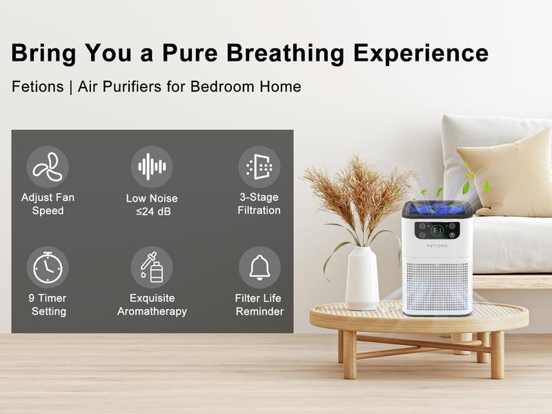 Home 3-in-1 Air Purifier, Aromatherapy Feature, Compact H13 HEPA Filter for Pet Dander, Pollen, and Odor, Perfect for Office, Living Room, Bedroom, Kitchen, White, Double Pack Home 3-in-1 Air Purifier, Aromatherapy Feature, Compact H13 HEPA Filter for Pet Dander, Pollen, and Odor, Perfect for Office, Living Room, Bedroom, Kitchen, White, Double Pack