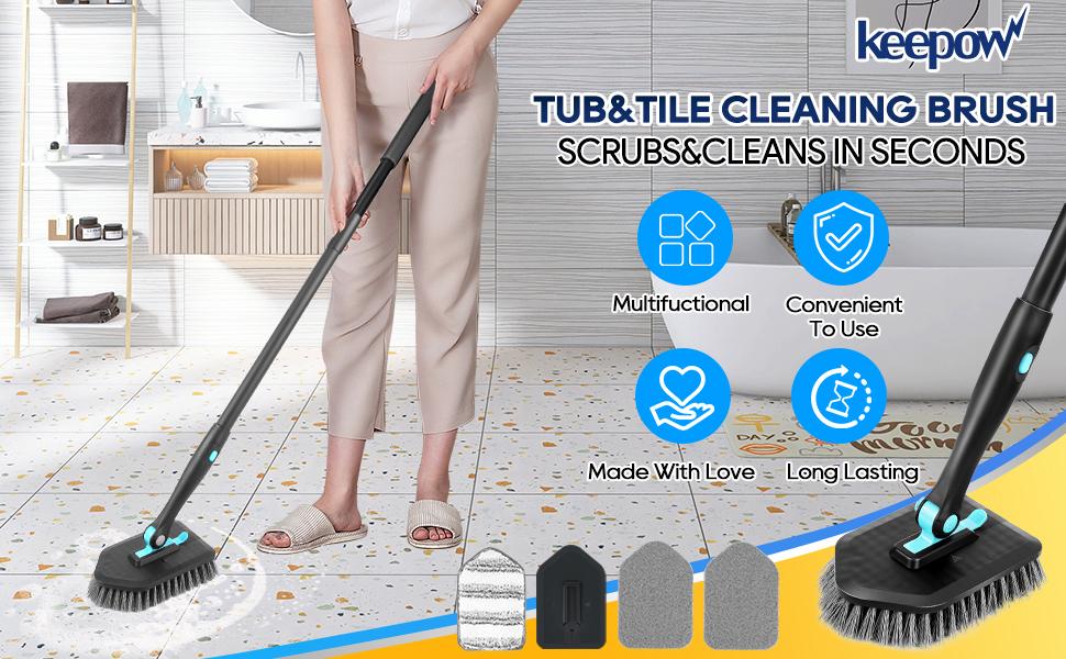 [FREE SHIPPING]keepow 3in1 180 degree rotating multifunctional household long handle cleaning brush set for bathroom toilet cleaning