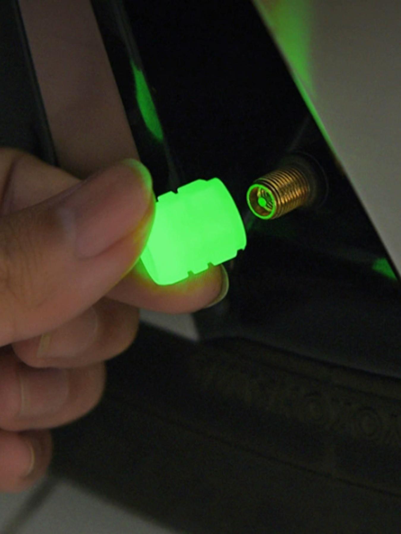 Car Glow Valve Stem Caps Creative Car Tire Glowing Valve Stem Caps, Night Light Tire Accessories, Stylish and Durable Design