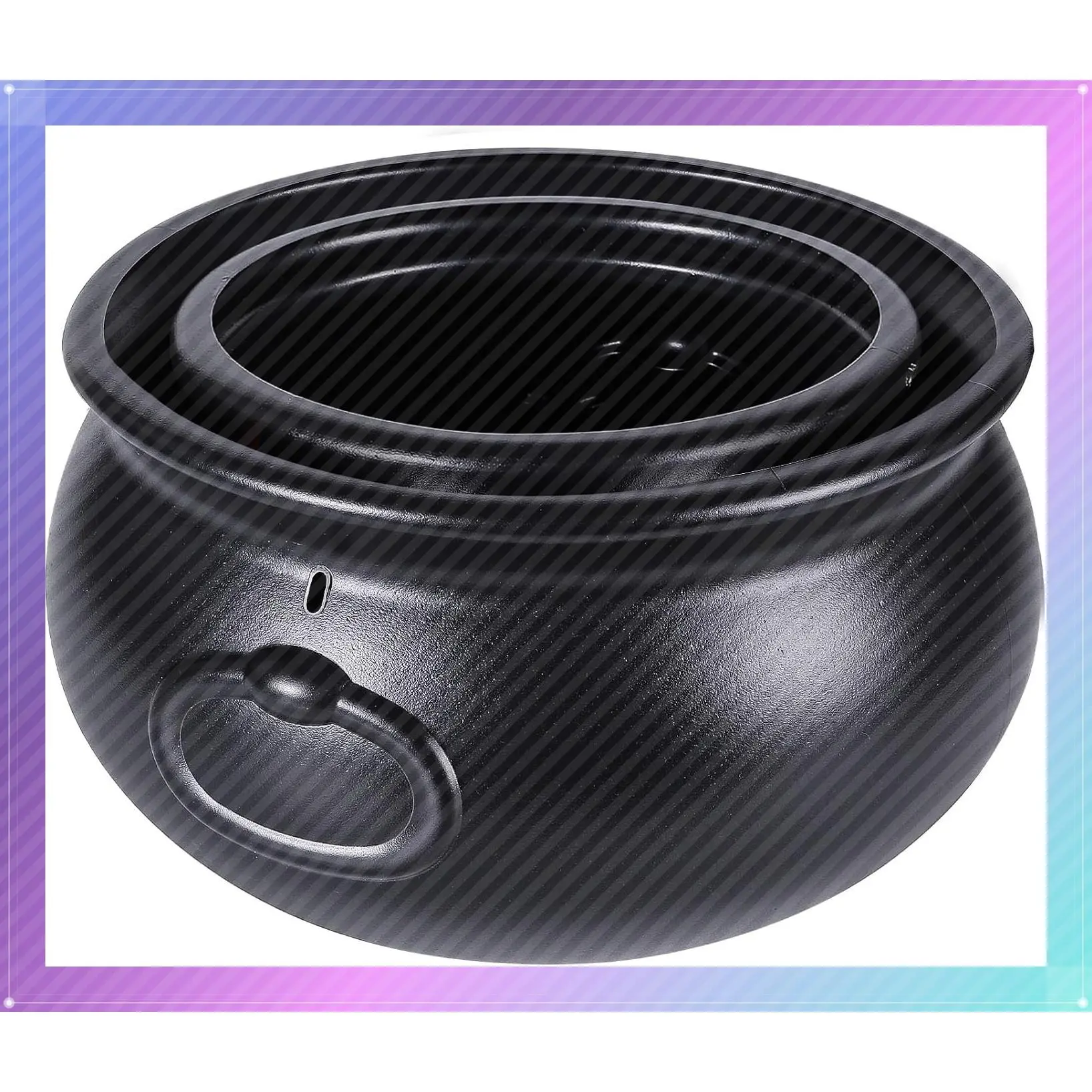 12.6" and 7.4" Package Halloween Large Cauldron, 2pcs Black Plastic Witch Cauldron Kettle Halloween Pot Candy Holder for Halloween & St. Patrick’s Day Party Favors DecorGift
